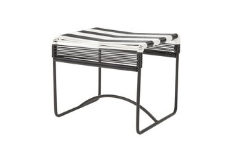 Acapulco Taburete Negro-Blanco