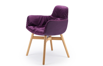 Leya armchair high with wooden frame cross