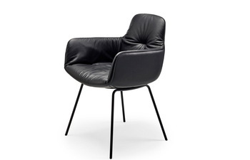 Leya armchair high with steel frame