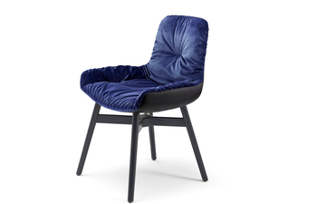 Leya armchair low with wooden frame cross