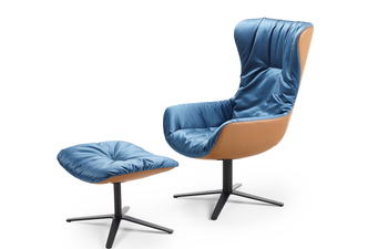 Leya cocktail wingback chair with x-base frame