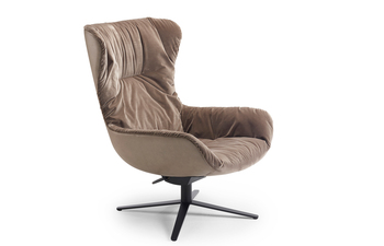 Leya wingback chair with rocker-/tilt mechanism and x-base frame