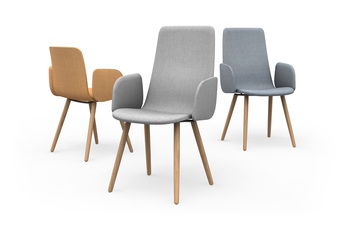 Sola conference chair with wooden legs