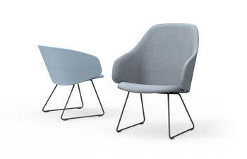 Sola lounge chair with armrests and sled base