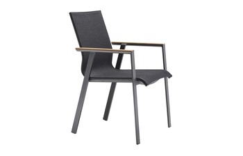 Soul stacking chair with teak-armrest