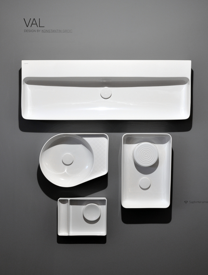 Filigran: Konstantin Grcic's Kollektion "Val" für Laufen verbindet architektonische Linien mit schmalen Kanten.