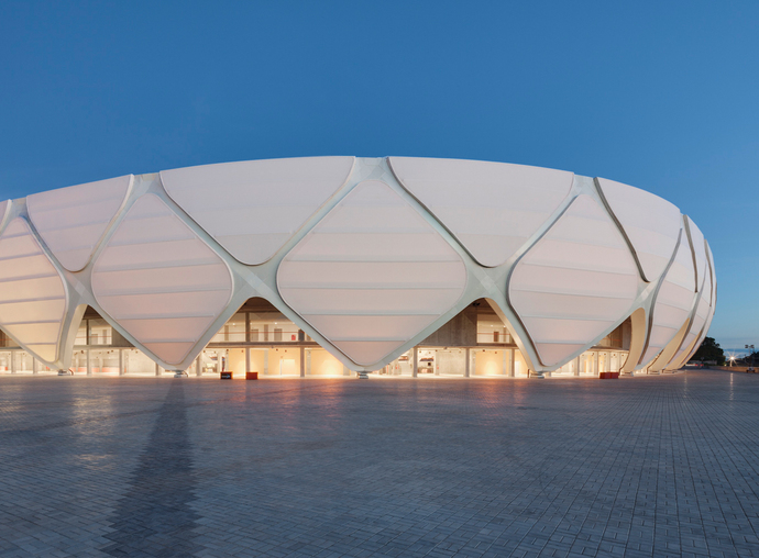 For the "Arena da Amazonia" by gmp architects, 52,000 square meters of coated glass fabric were installed.