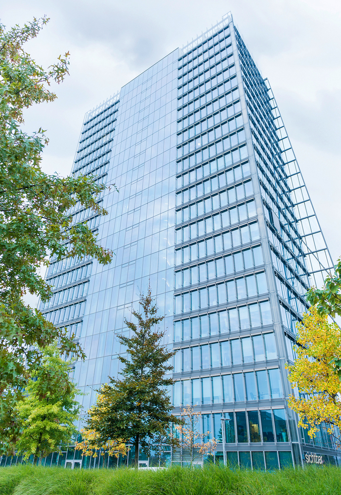 The Weser Tower in Bremen designed by architect Helmut Jahn rises 82 metres above sea level in the overseas city.