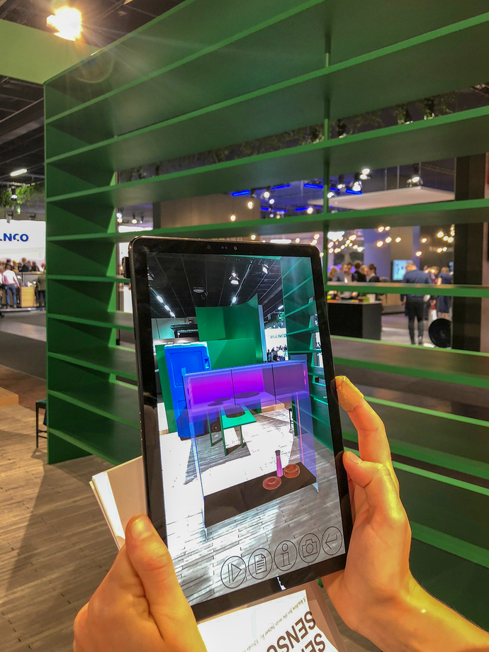 The transparent refrigerator is designed to save energy because the door does not have to be opened to check the contents.