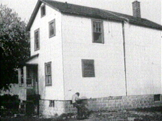 "Splitting": It took Gordon Matta-Clark (in the picture) a couple of days to cut open this single-family-home in New Jersey in 1974.
