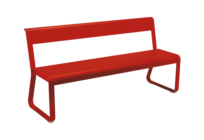 Bellevie Bench With Back Coquelicot