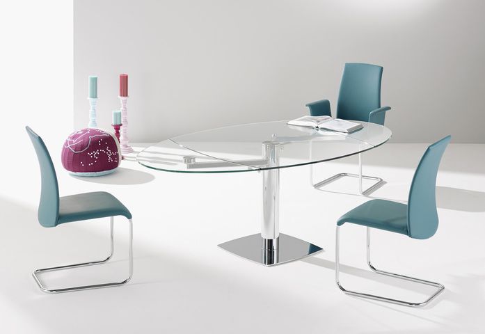 1136 Iii Titan Esstisch Mit Auszug Glas