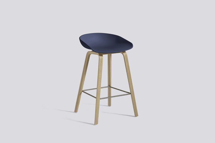 Aas32 H65 Oak Matt Lacquer Black Footrest Blue