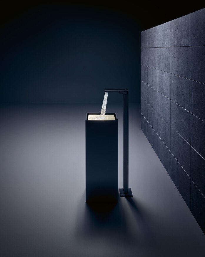 AXOR My Edition Freestanding Washbasin Faucet Black Glass Satin Black