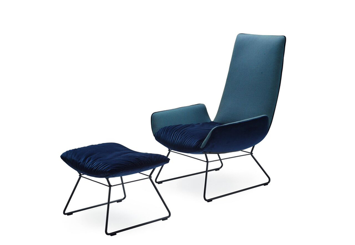 Amelie Lounge Chair Ottoman Drahtgestell 2 Preview