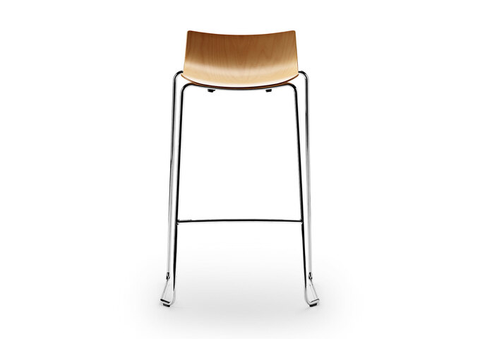 Ascalon Ba004 Preludia Bar Beech Chrome Frame Front