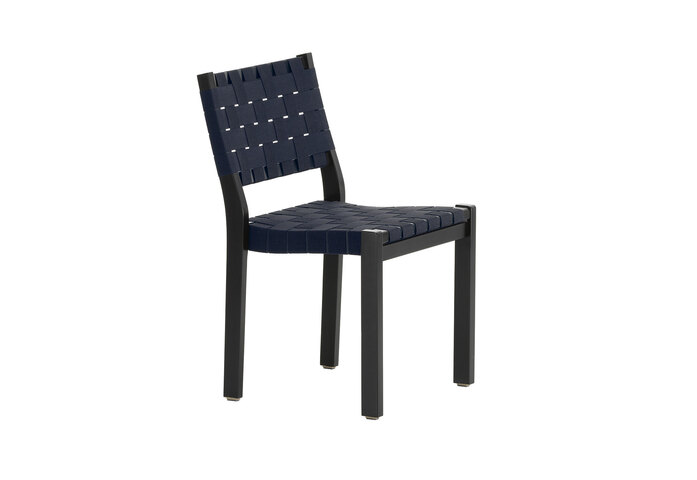 Chair611Blacklacqueredbirchblack Bluenewwebbing F