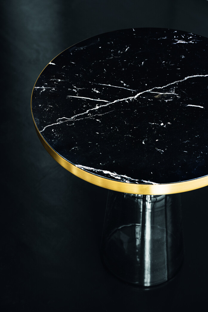 Classi Con Bell Side Table Marble Nero Marquina Matte Photo Hassos