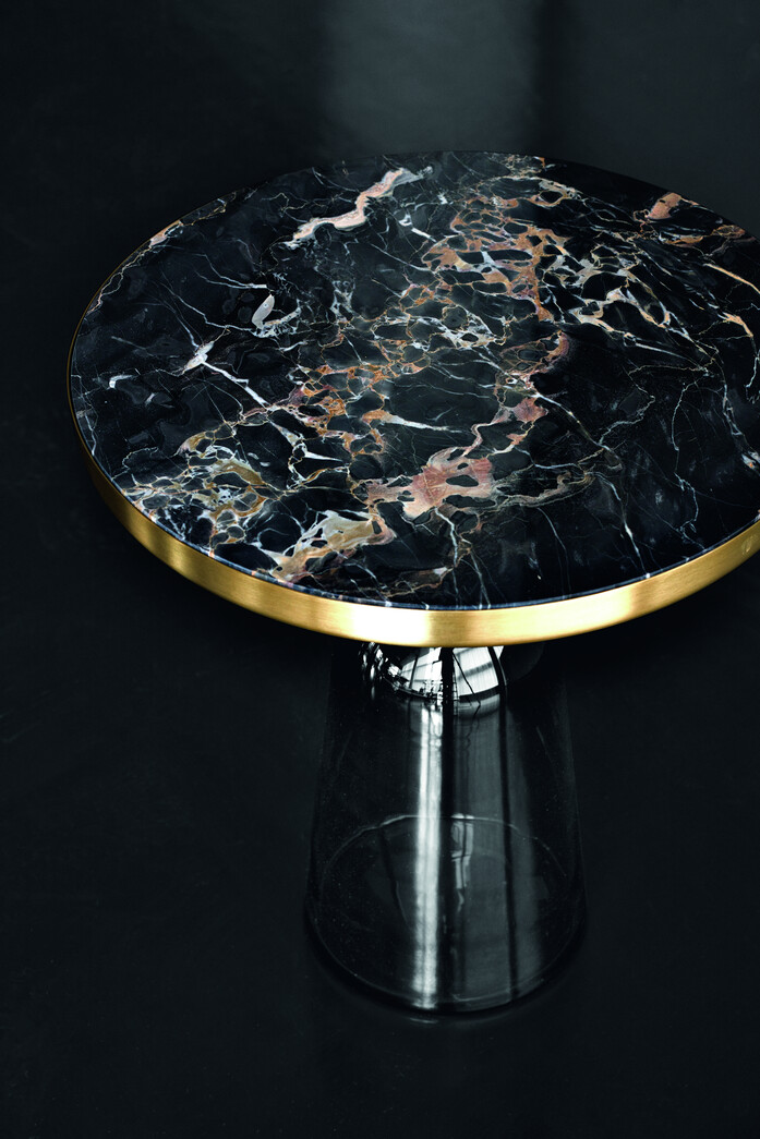 Classi Con Bell Side Table Marble Nero Portoro Brass Photo Hassos