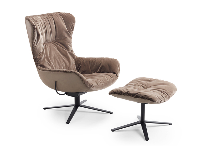 Leya Wingback Chair Mit Wippkippmechanik Fusskreuzgestell 1