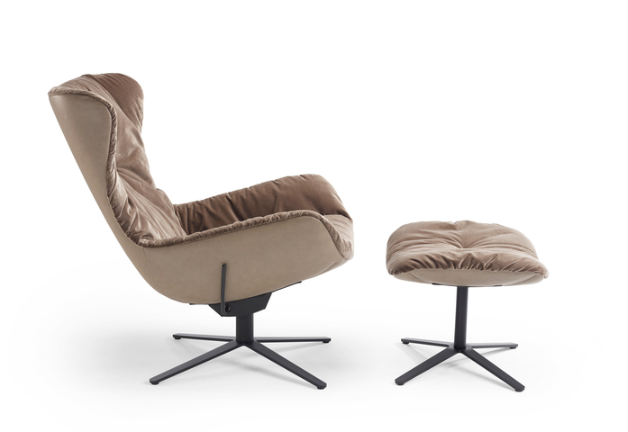 Leya Wingback Chair Mit Wippkippmechanik Fusskreuzgestell 12