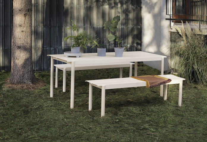 Linear Steel Table Bench Off White Platform Sway Muuto Org