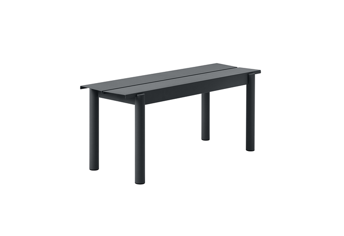 Linear Steel Outdoor Bench 110 Black Muuto Hi Res