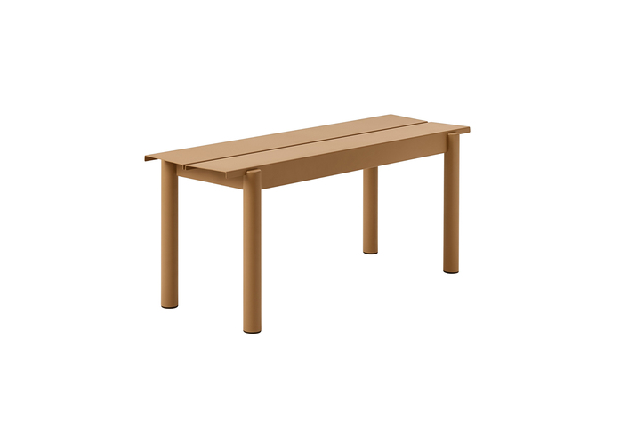 Linear Steel Outdoor Bench 110 Burnt Orange Muuto Hi Res