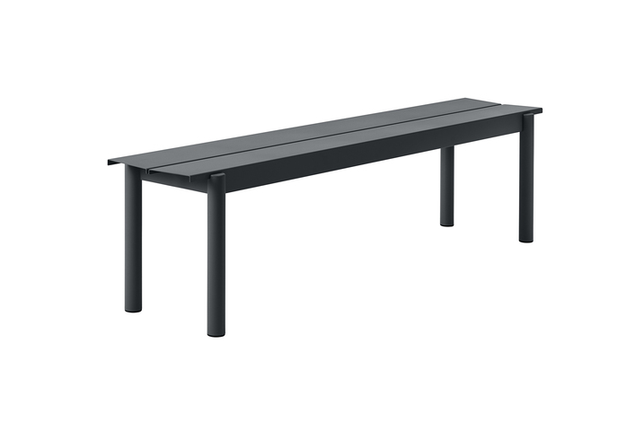 Linear Steel Outdoor Bench 170 Black Muuto Hi Res