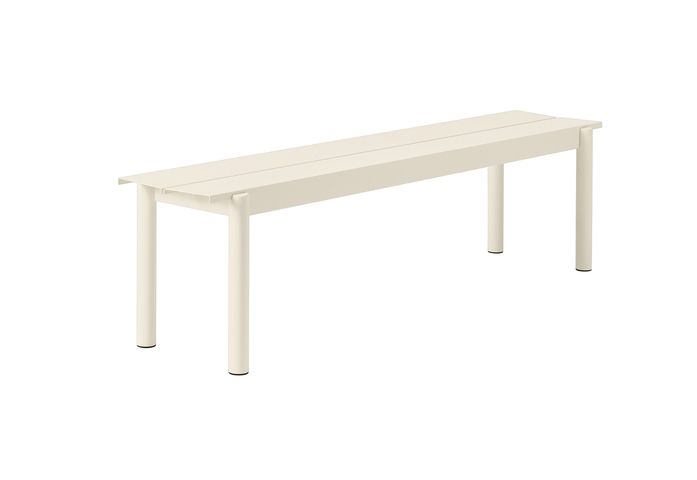 Linear Steel Outdoor Bench 170 White Muuto Hi Res