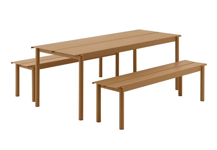 Linear Steel Outdoor Set 200X75 Burnt Orange Muuto Hi Res