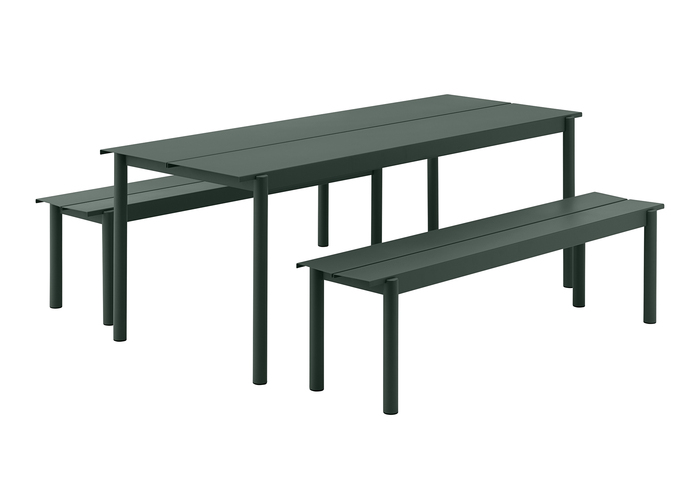 Linear Steel Outdoor Set 200X75 Dark Green Muuto Hi Res