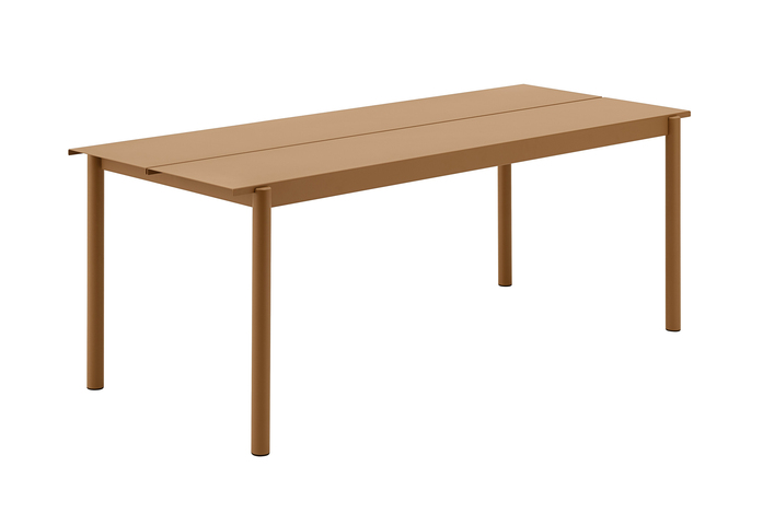 Linear Steel Outdoor Table 200 Burnt Orange Muuto Hi Res