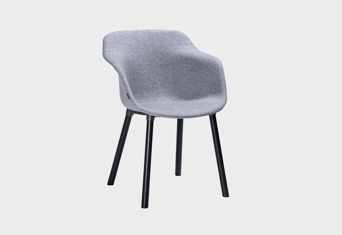 Materia Pax Chair Grey Upholstered Seat Black
