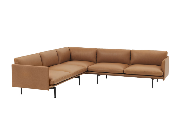 Outline Corner Sofa Cognac Silk Leather Muuto 5000X5000 Hi Res