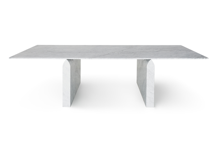 Seesaw Dining Table White Carrara Marble 01