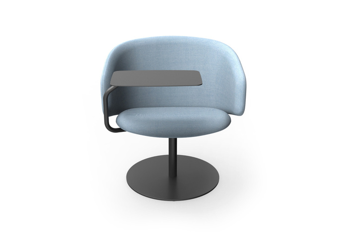Sola Lounge Chair With Armrests And Swivel Disc Base 3