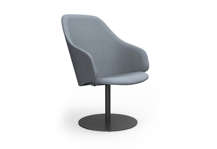 Sola Lounge Chair With Armrests And Swivel Disc Base 4
