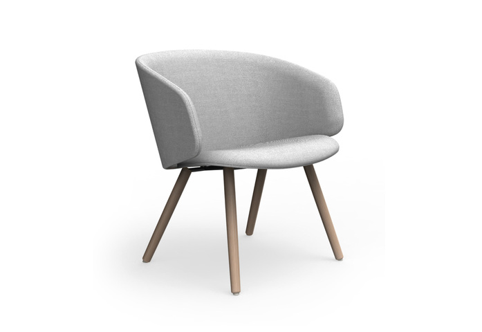 Sola Lounge Chair With Armrests And Wooden Legs 2