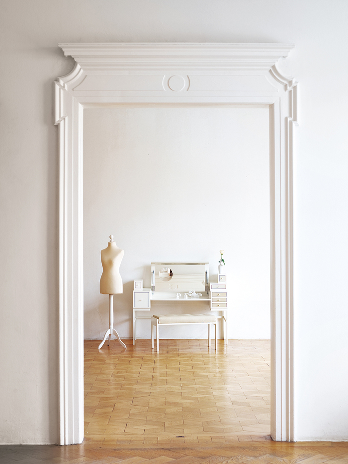 Collect Schminktisch Sekretaer Hocker Weiss Leder Elfenbein Schoenbuch Am 1