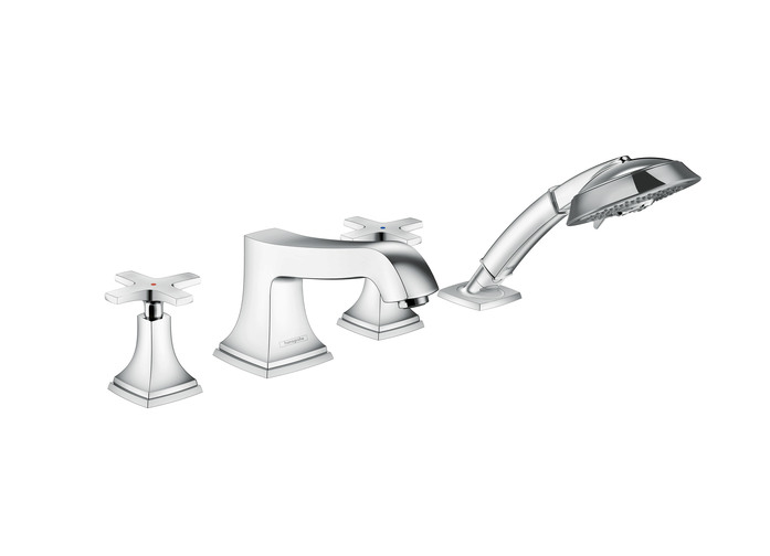 Hansgrohe Metropol Classic Chrome 4 Hole Bathtub Mixer Cross