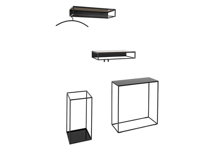 Rack Garderobe Wandgarderobe Ablage Konsoltisch Schirmstaender Schwarz Schoenbuch Fr 2