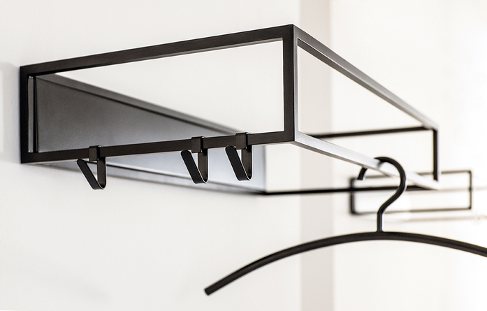Rack Garderobe Wandgarderobe Schwarz Schoenbuch 0155 Kleiderbuegel Schwarz Am 2