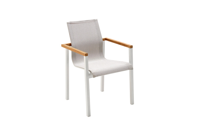 Solpuri Sky Stapelsessel White Teak Arm 01