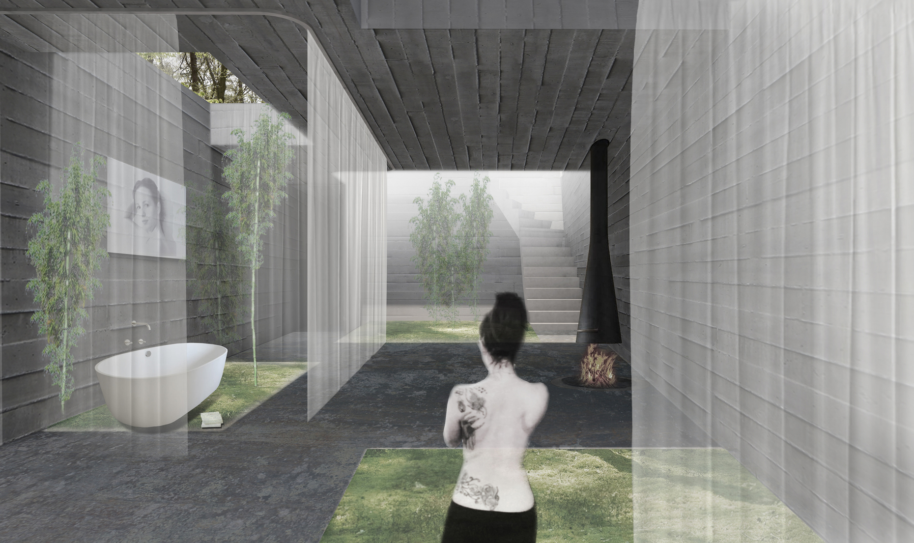 Christoph Hesse, The Open House, inside basement Lower Level