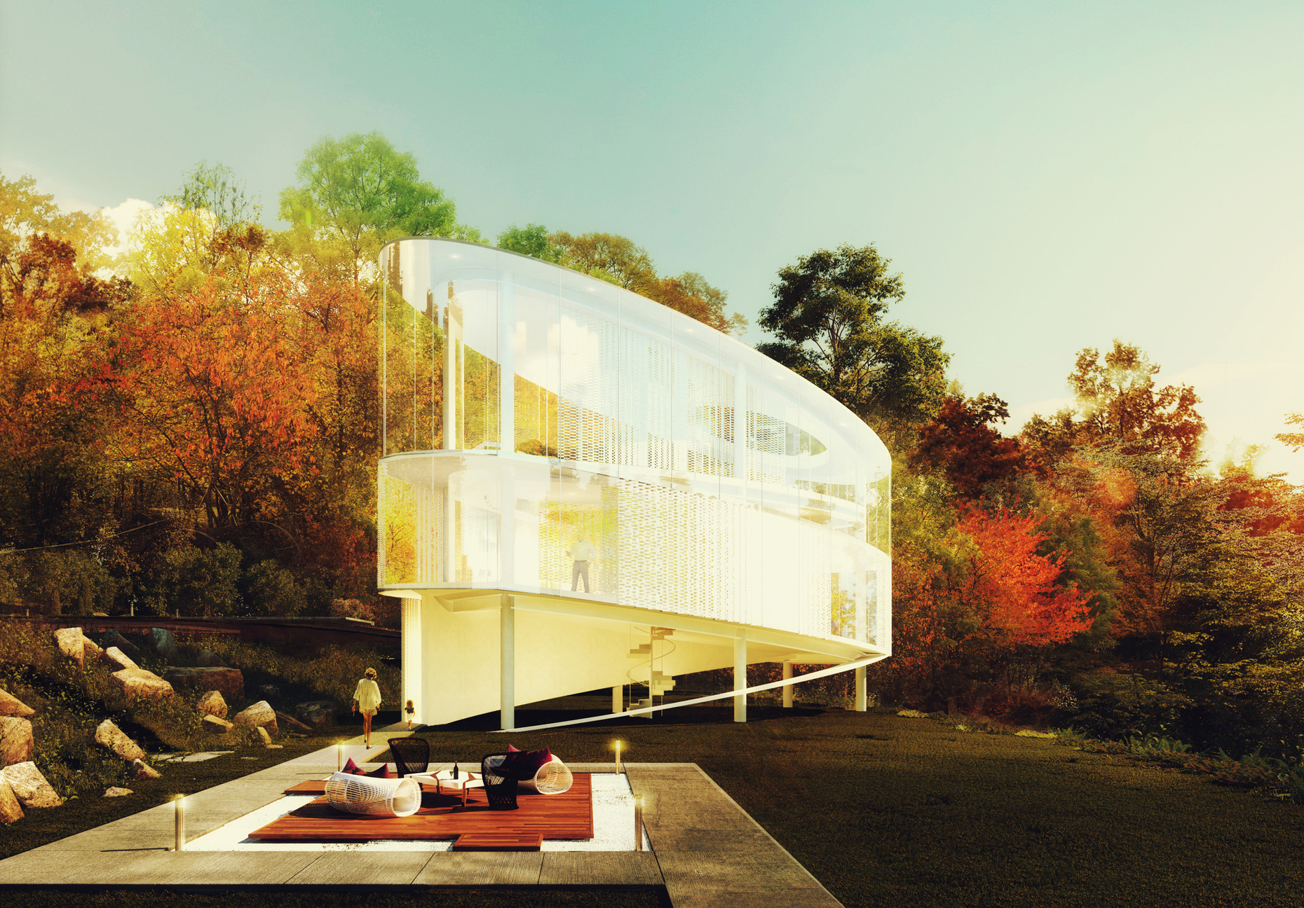 Atelier Alter: elliptic glass house