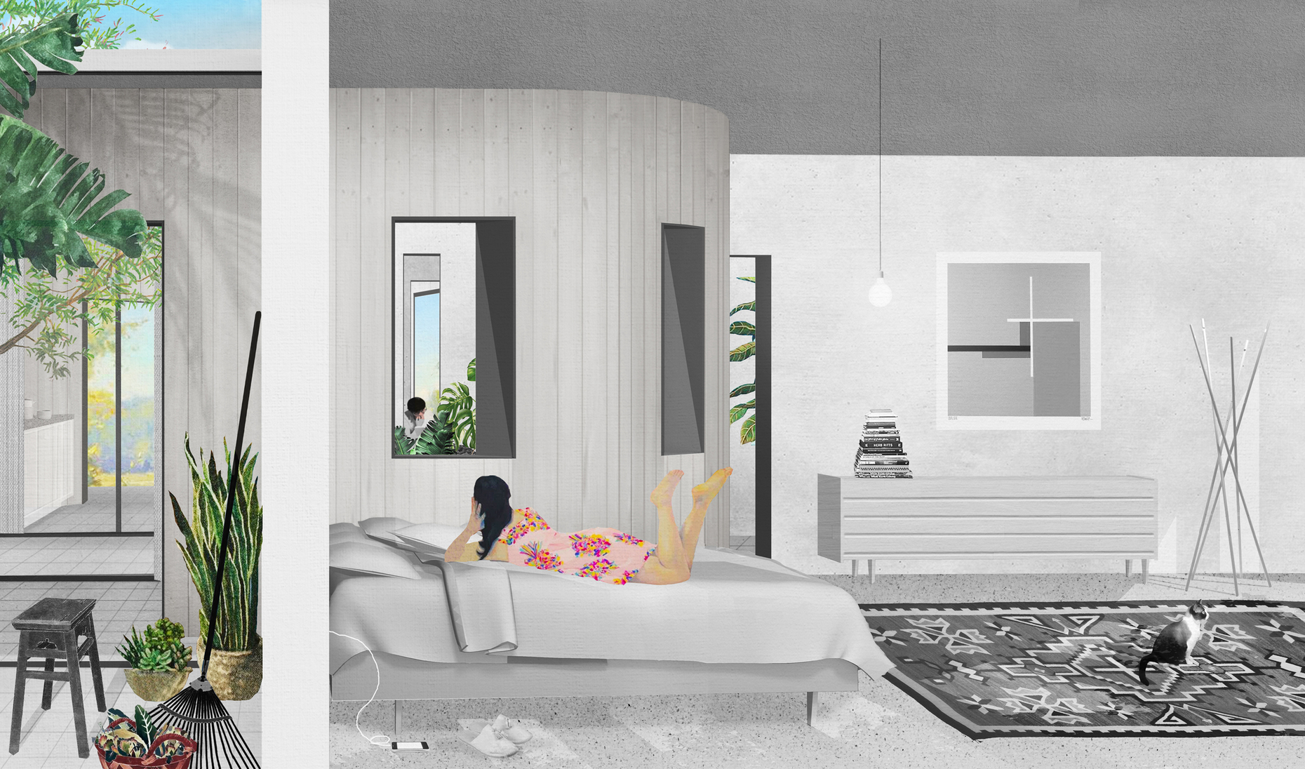 The Open Workshop, Experimenta Urbana, Ways of Life, Bedroom Rendering