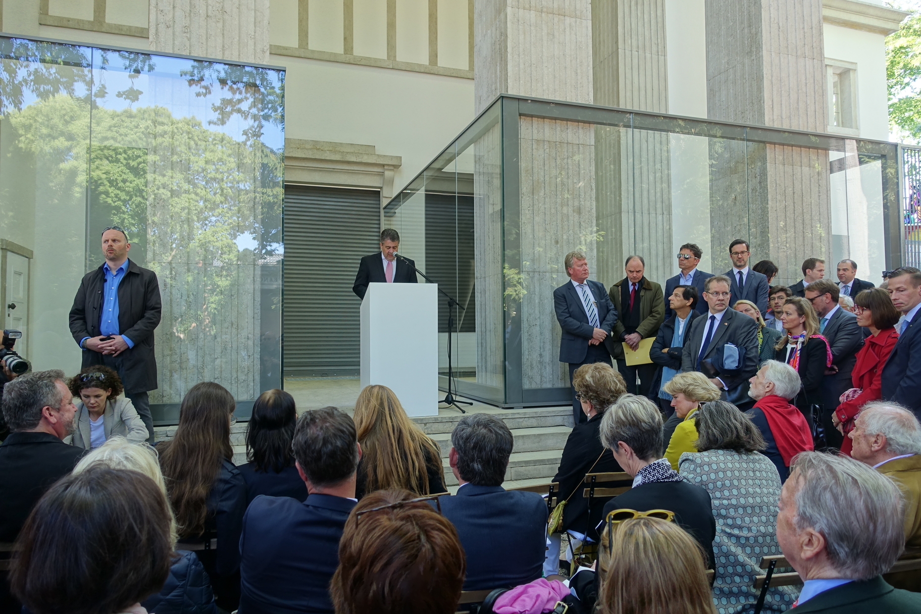German Federal Foreign Minister Siegmar Gabriel at the opening of the German contribution by Anne Imhoff