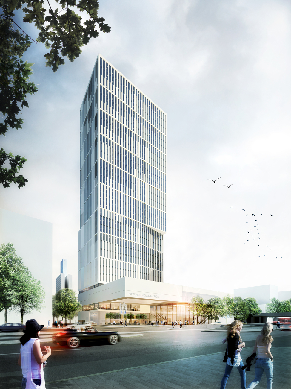 Messeeingang Süd-Frankfurt-Cyrus Moser Architekten-Rendering