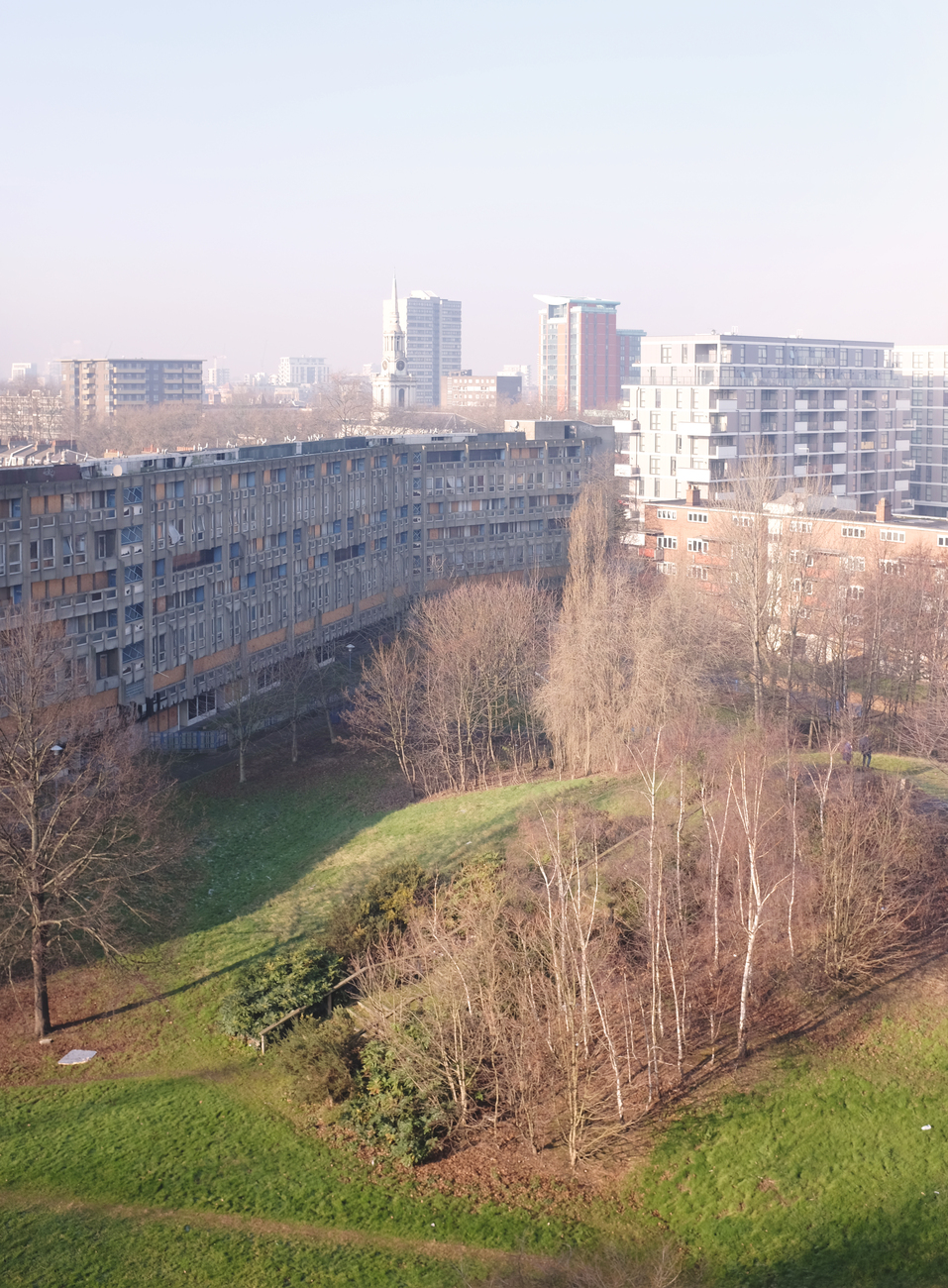 Bird view on the Robin Hood Gardens - brutalism